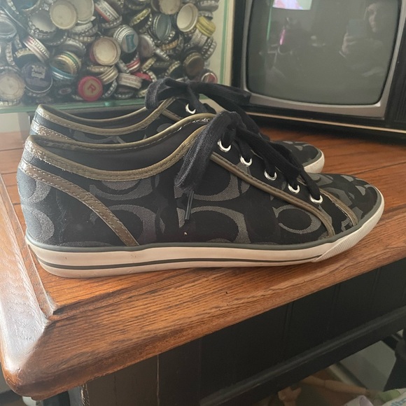 COACH Dee Optic Signature C Black and Gray Casual Sneakers Size 9.5 - Picture 9 of 10